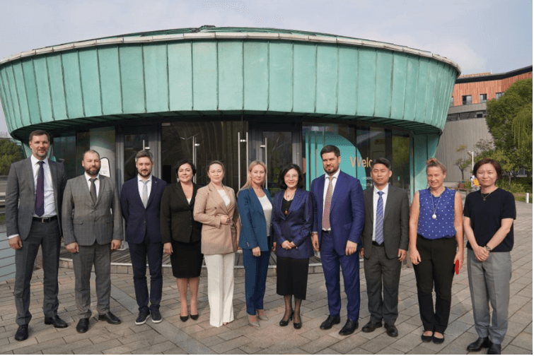 Photo: A Russian delegation attended the launch of Xi’an Jiaotong-Liverpool University’s Centre for China-Russia Humanitarian Cooperation and Development in November 2024 in Suzhou, China. Chinese co-director Chao Qiuling is fifth from the right; Russian co-director Artem Semenov and sanctioned former Russian senator Olga Zabralova stand on either side of her.